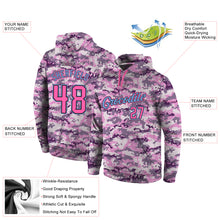 Charger l'image dans la galerie, Custom Stitched Camo Pink-Light Blue Sports Pullover Sweatshirt Salute To Service Hoodie