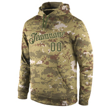Charger l'image dans la galerie, Custom Stitched Camo Olive-Cream Sports Pullover Sweatshirt Salute To Service Hoodie