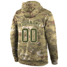 Charger l'image dans la galerie, Custom Stitched Camo Olive-Cream Sports Pullover Sweatshirt Salute To Service Hoodie