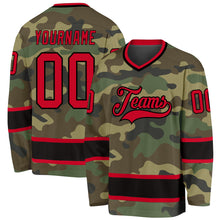 Laden Sie das Bild in den Galerie-Viewer, Custom Camo Red-Black Salute To Service Hockey Jersey