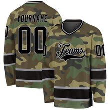Laden Sie das Bild in den Galerie-Viewer, Custom Camo Black-Gray Salute To Service Hockey Jersey