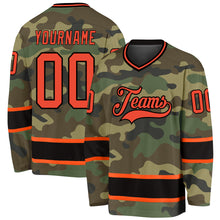 Laden Sie das Bild in den Galerie-Viewer, Custom Camo Orange-Black Salute To Service Hockey Jersey