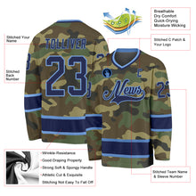 Laden Sie das Bild in den Galerie-Viewer, Custom Camo Navy-Light Blue Salute To Service Hockey Jersey