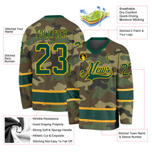 Laden Sie das Bild in den Galerie-Viewer, Custom Camo Green-Gold Salute To Service Hockey Jersey
