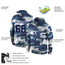 Laden Sie das Bild in den Galerie-Viewer, Custom Stitched Camo Navy-White Sports Pullover Sweatshirt Salute To Service Hoodie