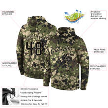 Laden Sie das Bild in den Galerie-Viewer, Custom Stitched Camo Black-Cream Sports Pullover Sweatshirt Salute To Service Hoodie