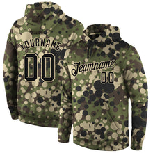 Laden Sie das Bild in den Galerie-Viewer, Custom Stitched Camo Black-Cream Sports Pullover Sweatshirt Salute To Service Hoodie