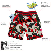 Загрузить изображение в средство просмотра галереи, Custom Camo Black-Red Authentic Salute To Service Basketball Shorts