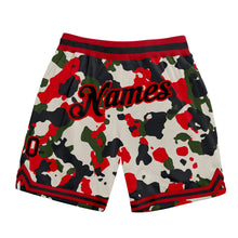 Загрузить изображение в средство просмотра галереи, Custom Camo Black-Red Authentic Salute To Service Basketball Shorts