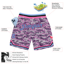 Загрузить изображение в средство просмотра галереи, Custom Camo Light Blue-Pink Authentic Salute To Service Basketball Shorts
