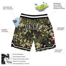 Загрузить изображение в средство просмотра галереи, Custom Camo Black-Cream Authentic Salute To Service Basketball Shorts