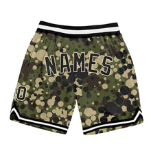 Загрузить изображение в средство просмотра галереи, Custom Camo Black-Cream Authentic Salute To Service Basketball Shorts