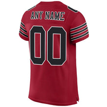 Load image into Gallery viewer, Custom Cardinal Black-White Mesh Authentic Football Jersey