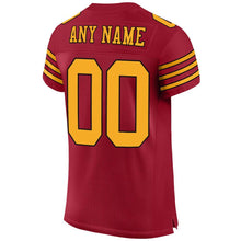 Load image into Gallery viewer, Custom Cardinal Gold-Black Mesh Authentic Football Jersey