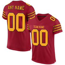 Load image into Gallery viewer, Custom Cardinal Gold-Black Mesh Authentic Football Jersey