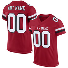 Load image into Gallery viewer, Custom Cardinal White-Black Mesh Authentic Football Jersey