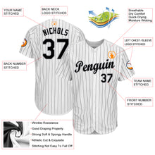 Charger l'image dans la galerie, Custom White Black Pinstripe Black-Gray Baseball Jersey