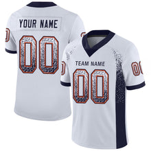 Загрузить изображение в средство просмотра галереи, Custom White Navy-Orange Drift Fashion Football Jersey