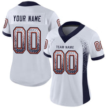 Загрузить изображение в средство просмотра галереи, Custom White Navy-Orange Drift Fashion Football Jersey