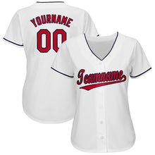 Загрузить изображение в средство просмотра галереи, Custom White Red-Navy Baseball Jersey