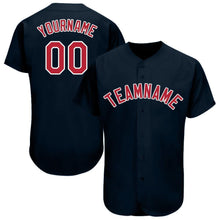 Load image into Gallery viewer, Custom Navy Red-White Baseball Jersey