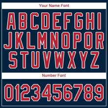 Load image into Gallery viewer, Custom Navy Red-White Baseball Jersey