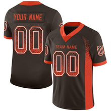Load image into Gallery viewer, Custom Brown Orange-White Drift Fashion Football Jersey