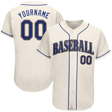 Load image into Gallery viewer, Custom Cream Royal-Gold Authentic Baseball Jersey