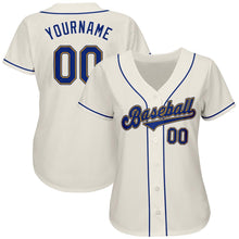 Load image into Gallery viewer, Custom Cream Royal-Gold Authentic Baseball Jersey