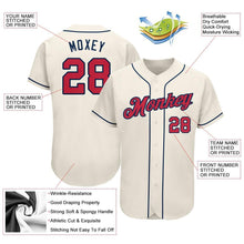 Загрузить изображение в средство просмотра галереи, Custom Cream Red-Navy Authentic Baseball Jersey
