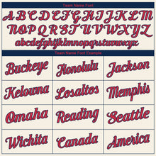 Charger l'image dans la galerie, Custom Cream Red-Navy Authentic Baseball Jersey