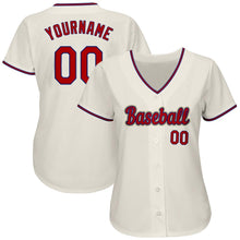 Charger l'image dans la galerie, Custom Cream Red-Royal Authentic Baseball Jersey