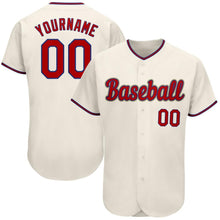 Charger l'image dans la galerie, Custom Cream Red-Royal Authentic Baseball Jersey