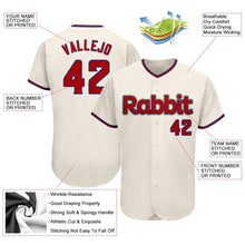 Laden Sie das Bild in den Galerie-Viewer, Custom Cream Red-Royal Authentic Baseball Jersey