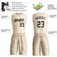 Load image into Gallery viewer, Custom Cream Black Round Neck Suit Basketball Jersey