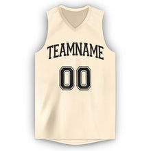 Load image into Gallery viewer, Custom Cream Black V-Neck Basketball Jersey