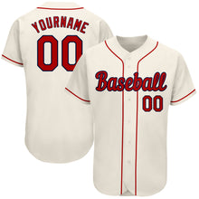 Загрузить изображение в средство просмотра галереи, Custom Cream Red-Navy Authentic Baseball Jersey