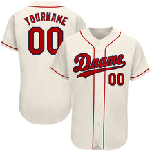 Загрузить изображение в средство просмотра галереи, Custom Cream Red-Navy Authentic Baseball Jersey