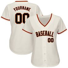 Charger l'image dans la galerie, Custom Cream Black Orange-Old Gold Authentic Baseball Jersey