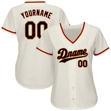 Charger l'image dans la galerie, Custom Cream Black Orange-Old Gold Authentic Baseball Jersey
