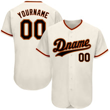 Charger l'image dans la galerie, Custom Cream Black Orange-Old Gold Authentic Baseball Jersey