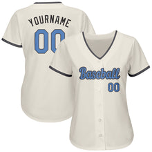 Charger l'image dans la galerie, Custom Cream Light Blue-Steel Gray Authentic Father's Day Baseball Jersey