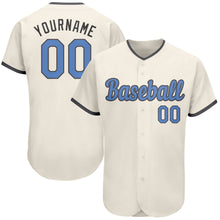 Charger l'image dans la galerie, Custom Cream Light Blue-Steel Gray Authentic Father's Day Baseball Jersey