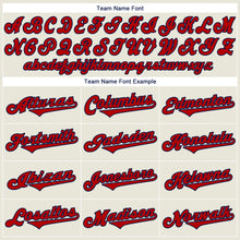 Загрузить изображение в средство просмотра галереи, Custom Cream Red-Navy Authentic Throwback Rib-Knit Baseball Jersey Shirt
