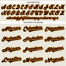 Load image into Gallery viewer, Custom Cream Black-Orange Authentic Throwback Rib-Knit Baseball Jersey Shirt