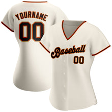 Загрузить изображение в средство просмотра галереи, Custom Cream Black Orange-Old Gold Authentic Baseball Jersey