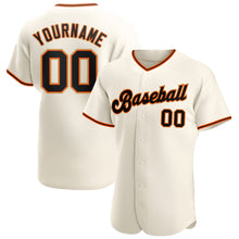 Загрузить изображение в средство просмотра галереи, Custom Cream Black Orange-Old Gold Authentic Baseball Jersey