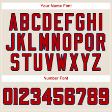 Загрузить изображение в средство просмотра галереи, Custom Cream Red-Navy Authentic Baseball Jersey