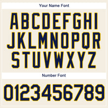 Laden Sie das Bild in den Galerie-Viewer, Custom Cream Navy-Gold Authentic Baseball Jersey