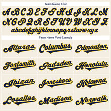 Laden Sie das Bild in den Galerie-Viewer, Custom Cream Navy-Gold Authentic Baseball Jersey